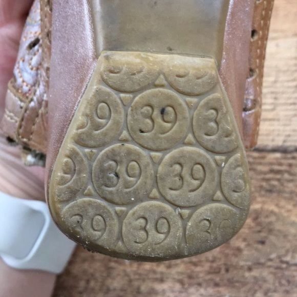 Pikolinos Green Tan Perforated Wedge Sandals Womens 39 8.5-9 Slingback - Picture 11 of 14